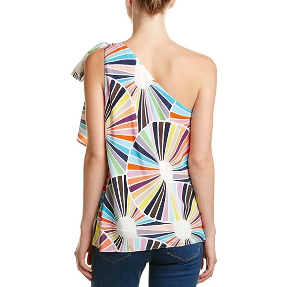 Trina Turk 100% Ezmerelda Silk One Shoulder Top - Picture 2 of 9